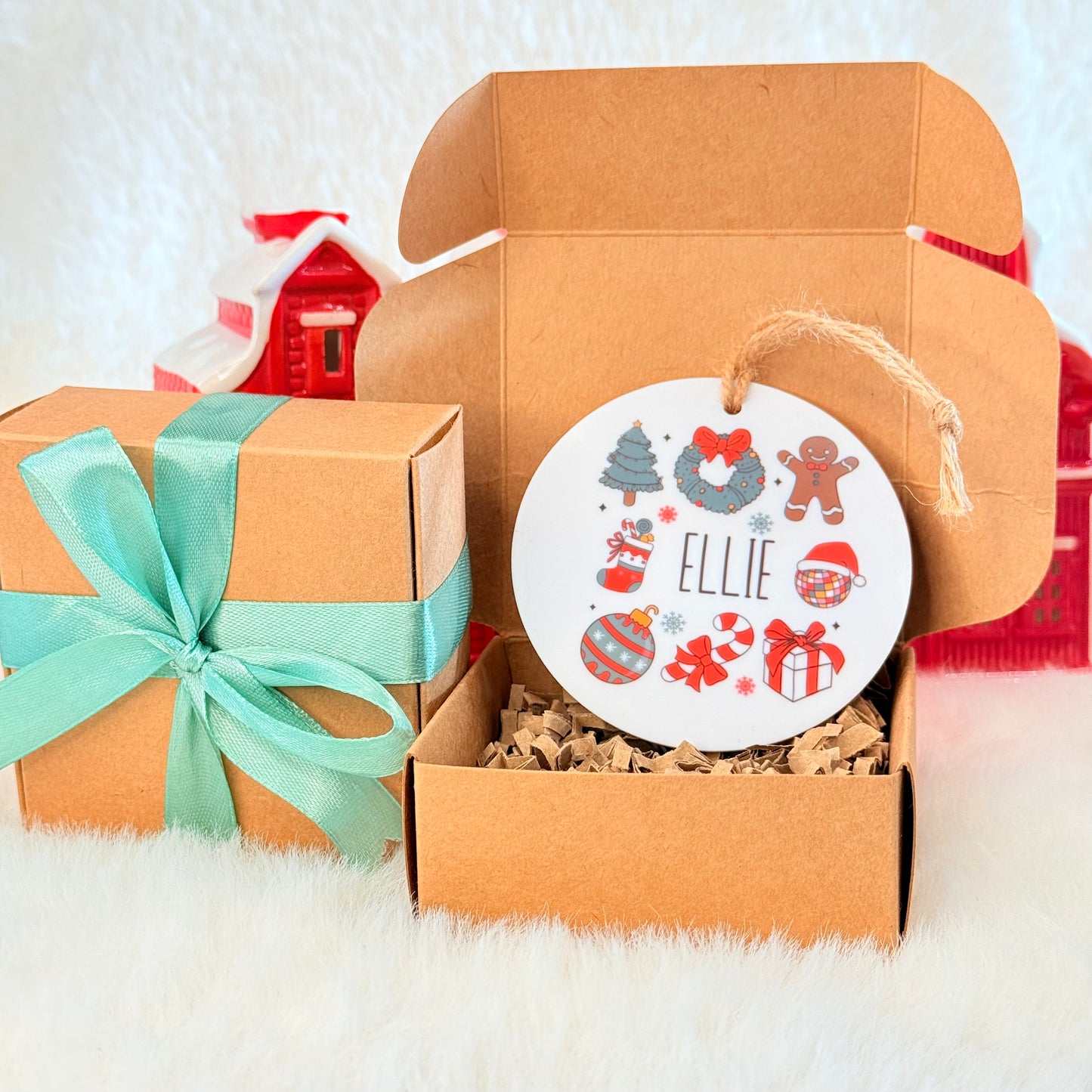Gepersonaliseerd kerstornament van acryl met naam