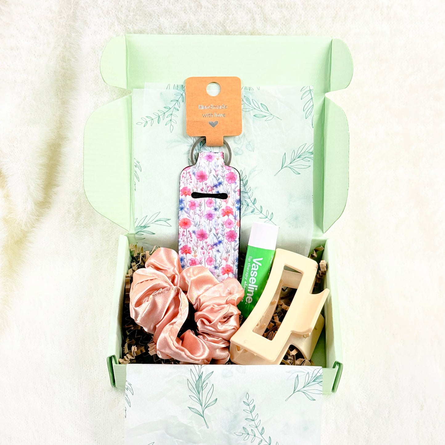 Small Self Care Pink Floral Gift Set with Greeting Card