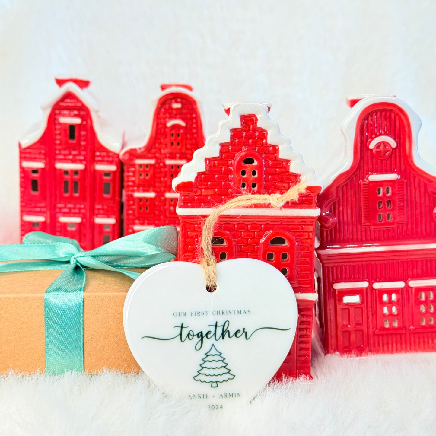 Personalized First Christmas Together Ceramic Ornament