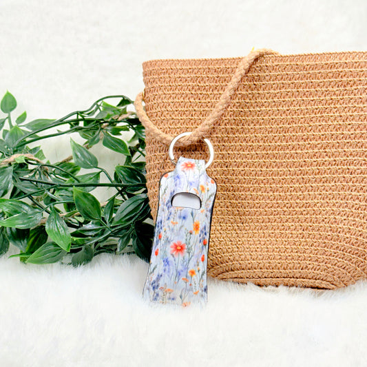 Floral Lipbalm Holder Keychain