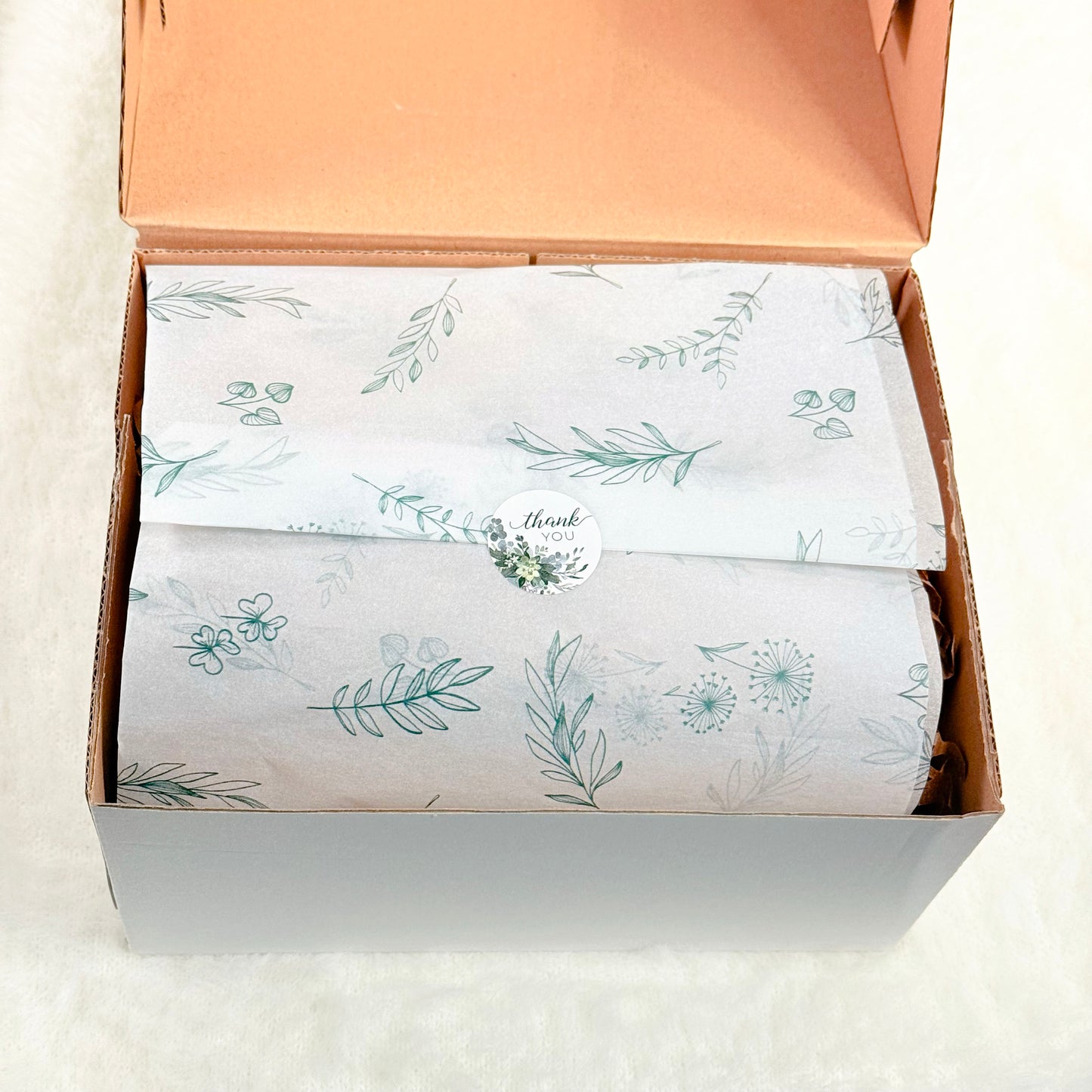 Personalized Matching Green Floral Gift Set with Small Coquette Pouch