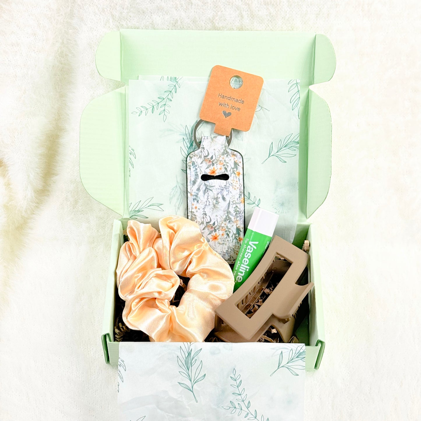 Small Self Care Green Floral Gift Set with Greeting Card