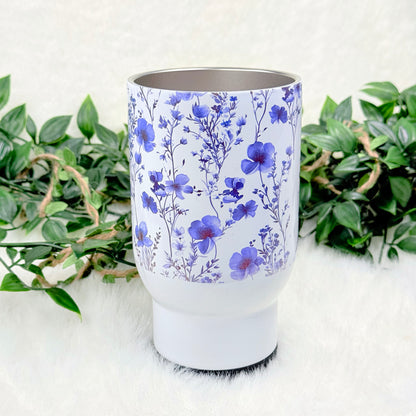 Personalized Purple Floral Travel Mug