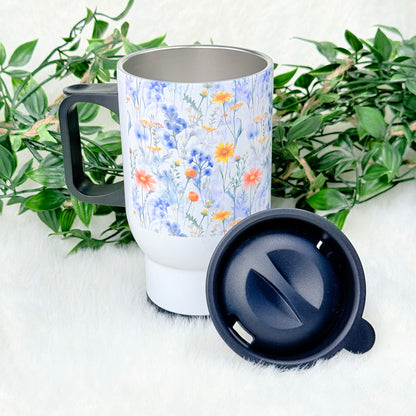 Personalized Floral Travel Mug