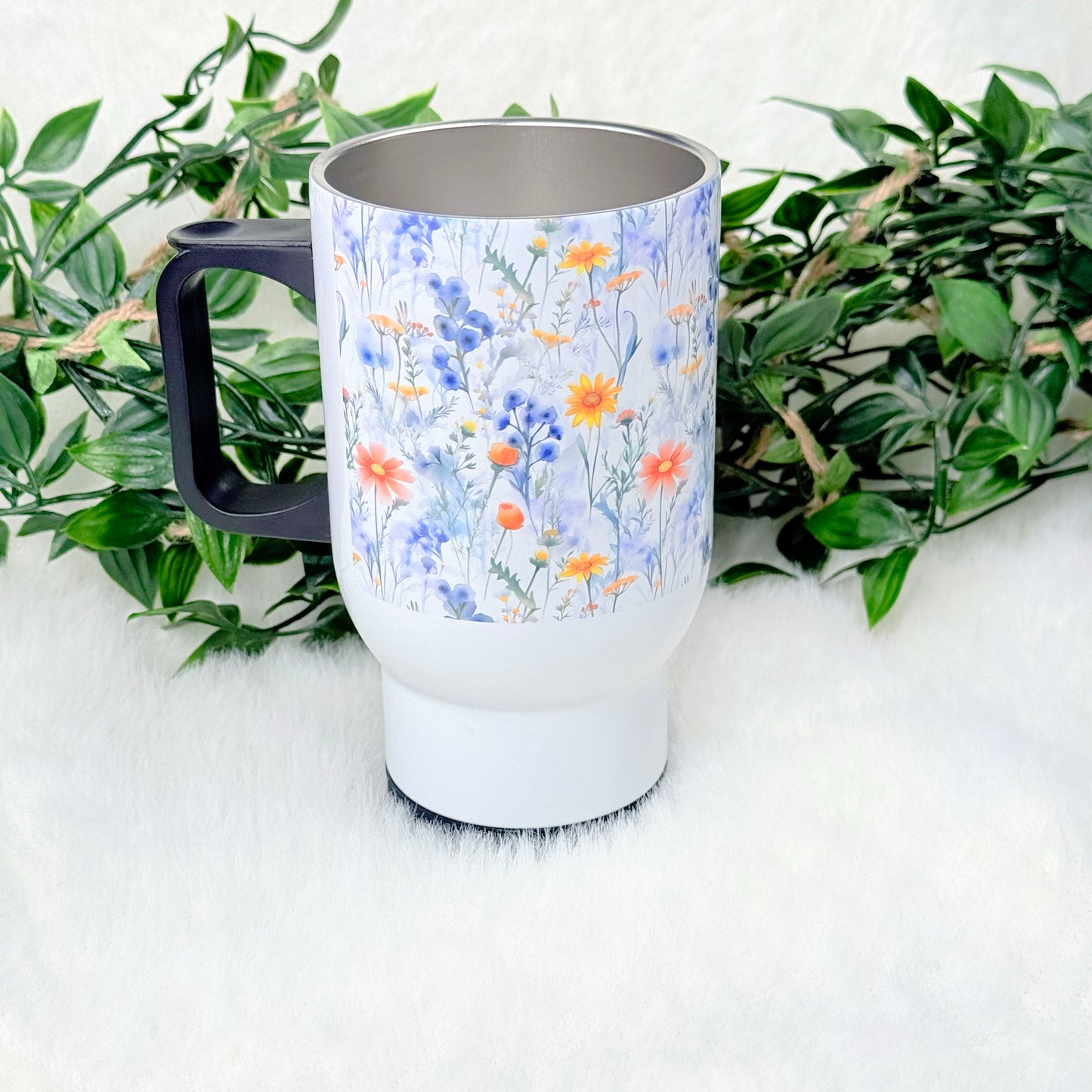 Personalized Floral Travel Mug