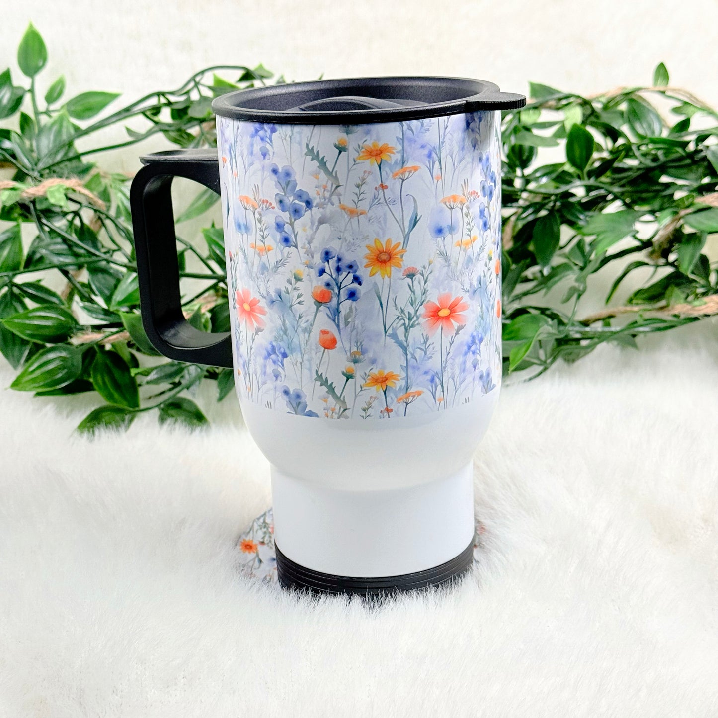 Personalized Floral Travel Mug