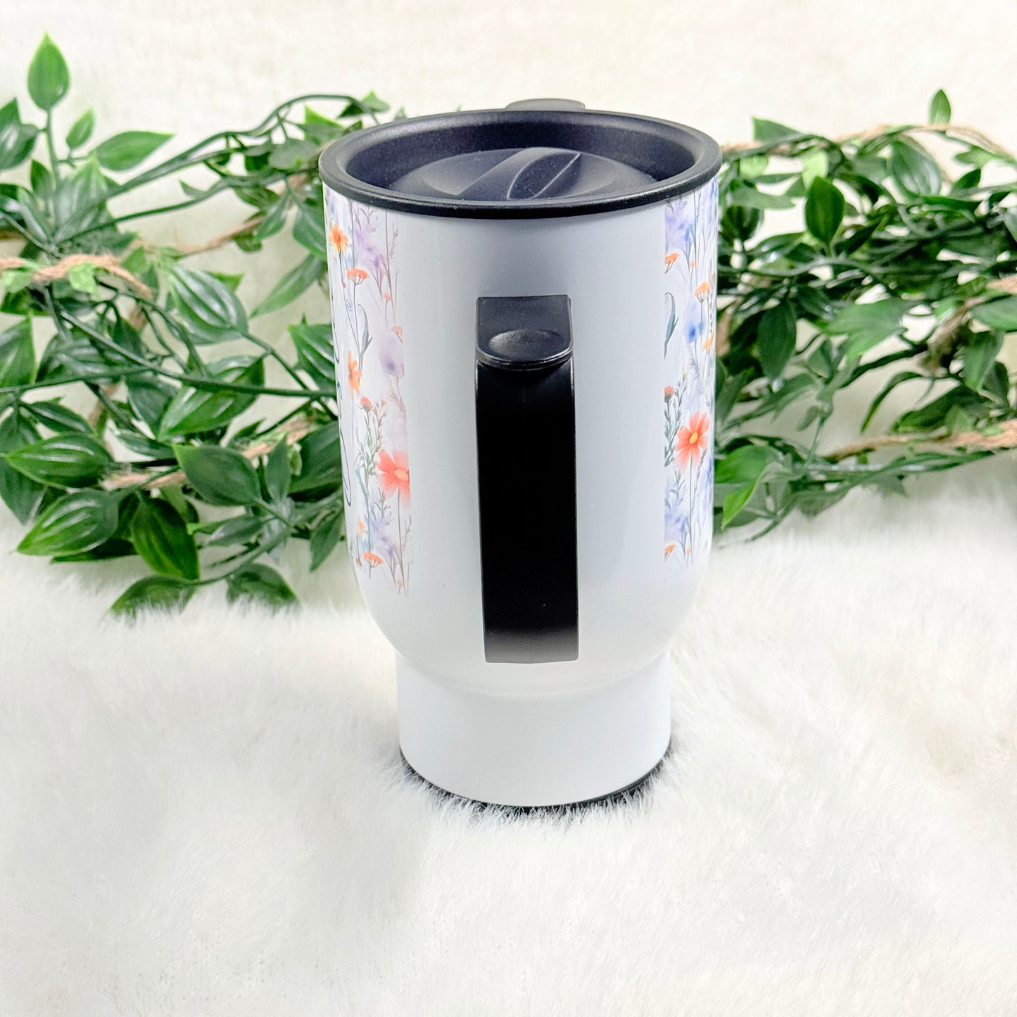 Personalized Floral Travel Mug