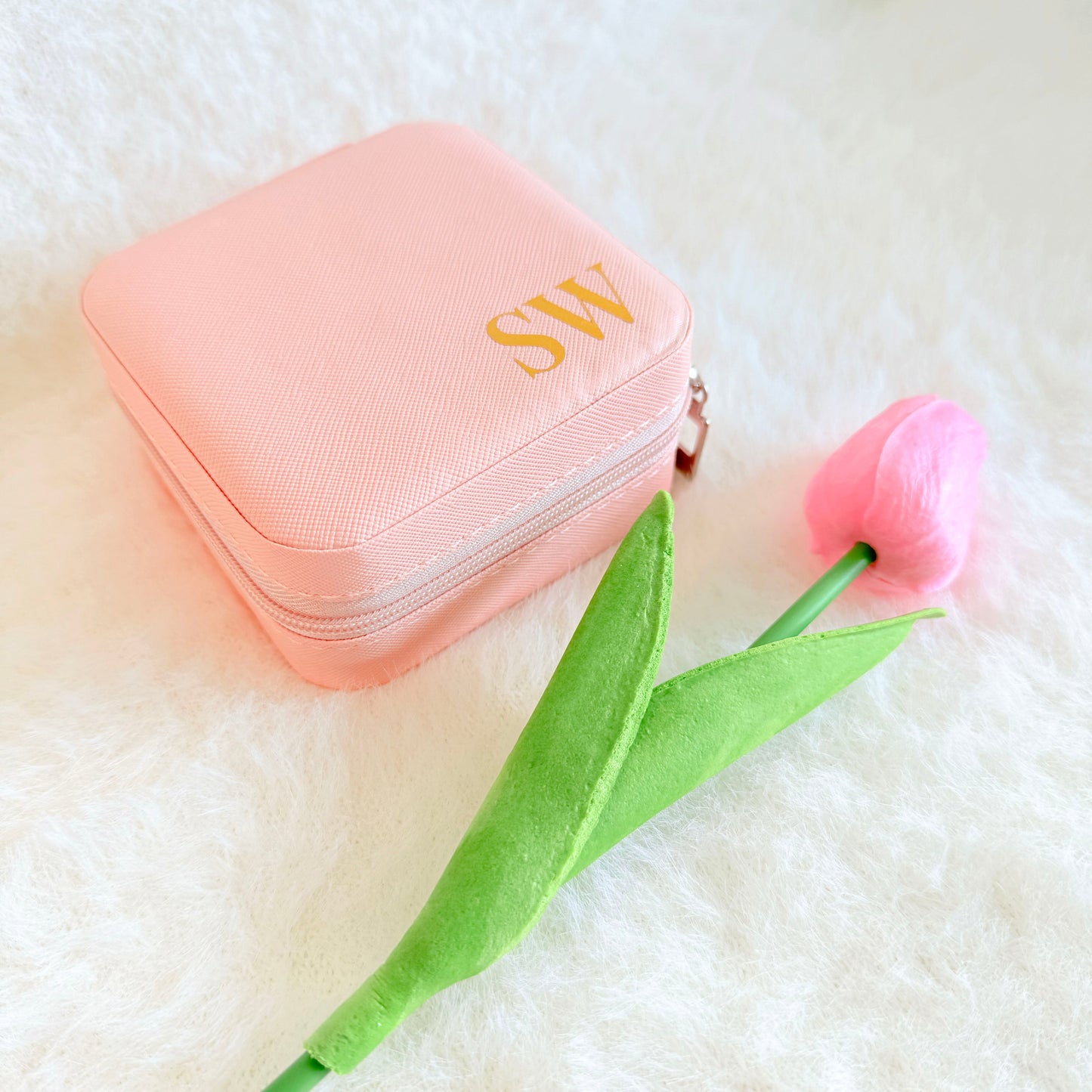 Personalised Travel Jewellery Box - Peach