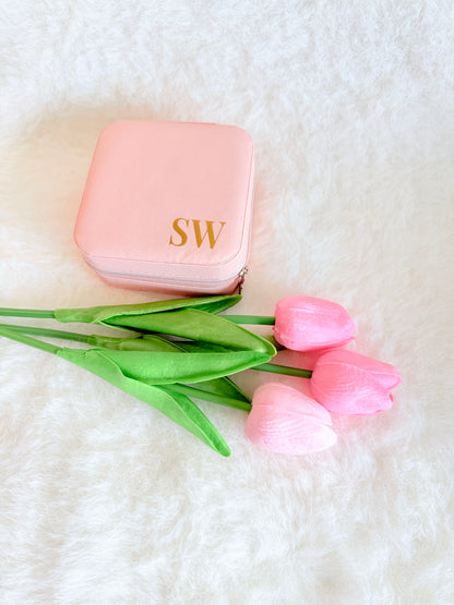 Personalised Travel Jewellery Box - Peach