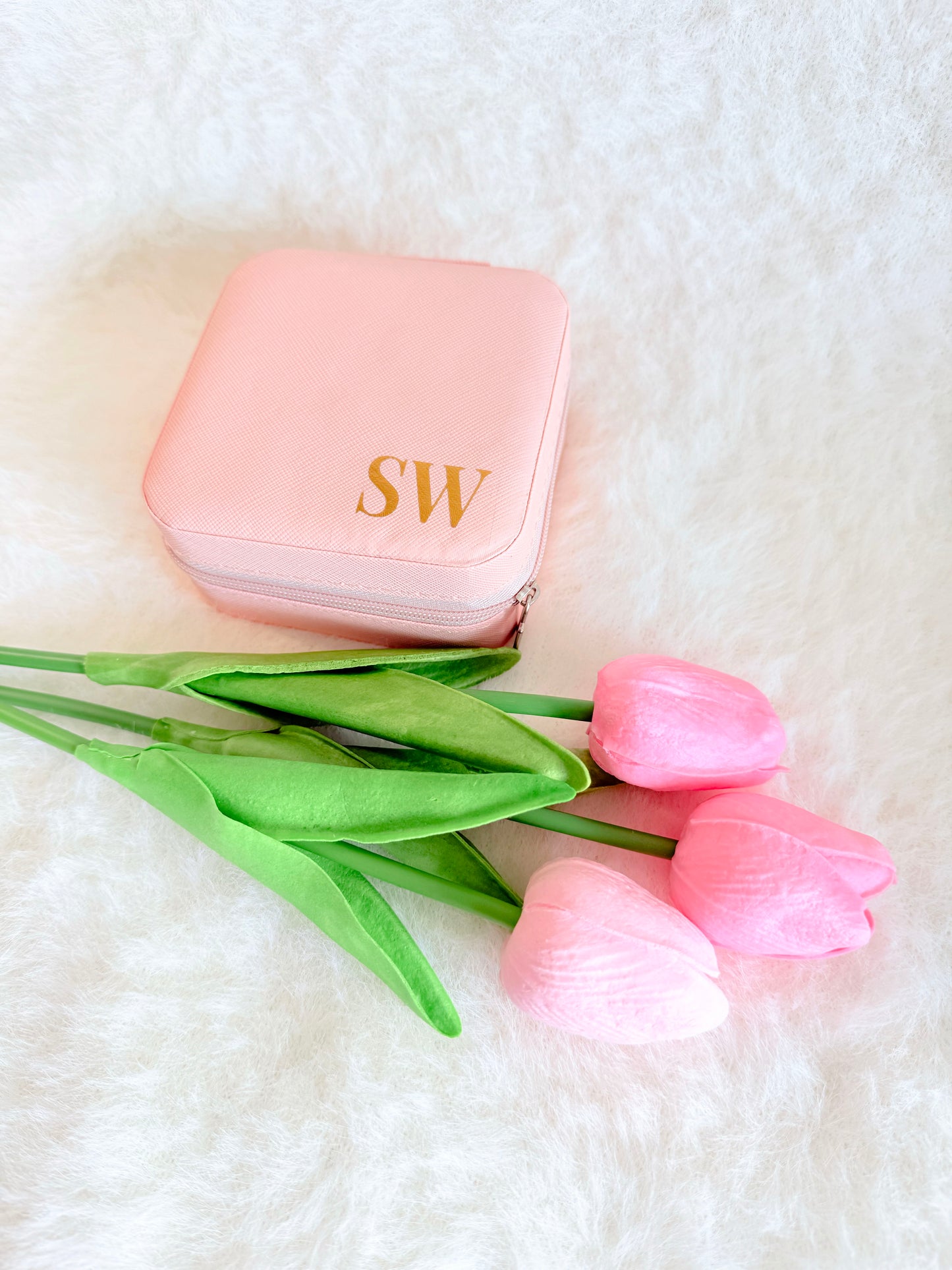 Personalised Travel Jewellery Box - Peach